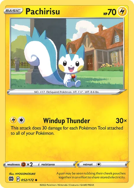 Pachirisu, Pokémon card BRS 052 — Brilliant Stars set