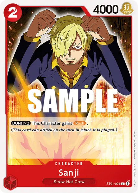 Sanji, carte One Piece ST01-004 — extension Straw Hat Crew