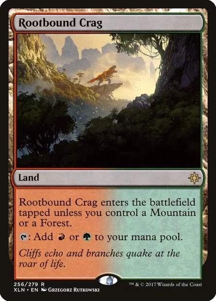 Rootbound Crag, Magic card XLN 256 — Ixalan set