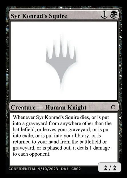 Syr Konrad's Squire, Magic card UNK CB02b — Unknown Event set