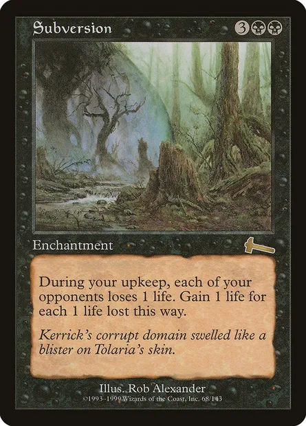 Subversion, carte Magic ULG 68 — extension Héritage d'Urza