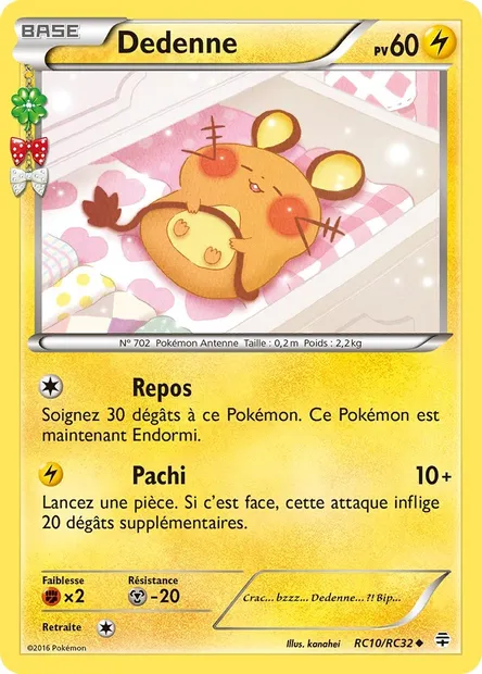 Dedenne, carte Pokémon GEN RC10 — extension Générations