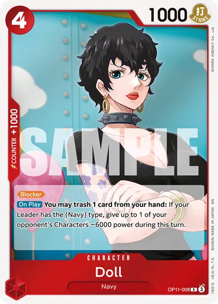 Doll, One Piece card OP11-008 — A FIST OF DIVINE SPEED set