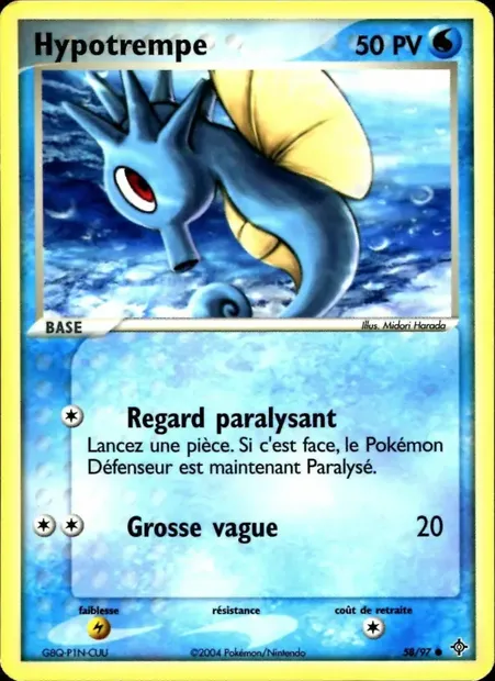 Hypotrempe, carte Pokémon DR 58 — extension EX Dragon