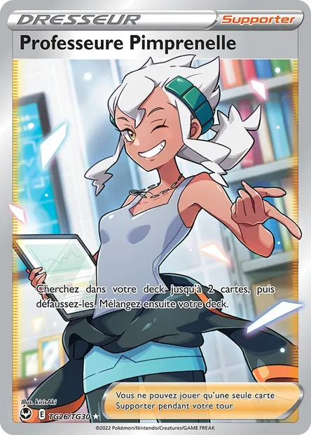 Professeure Pimprenelle, carte Pokémon SIT TG26 — extension Tempête Argentée