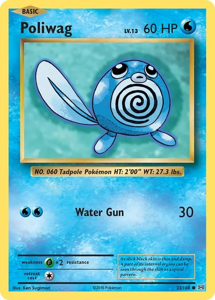 Poliwag, Pokémon card EVO 23 — Evolutions set