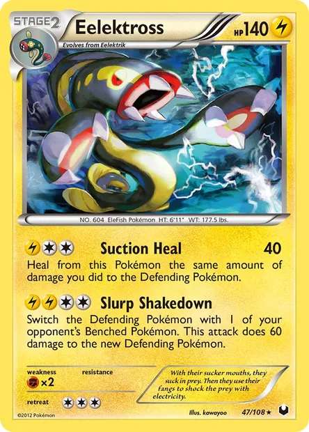 Eelektross, Pokémon card DEX 47 — Dark Explorers set