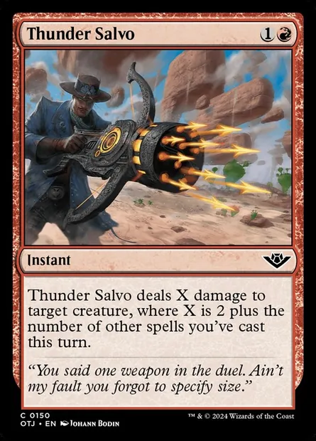 Thunder Salvo, Magic card OTJ 150 — Outlaws of Thunder Junction set