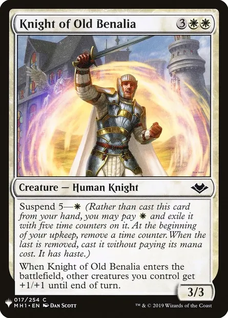 Chevalier de l'Ancienne Bénalia, carte Magic PLST MH1-17 — extension The List