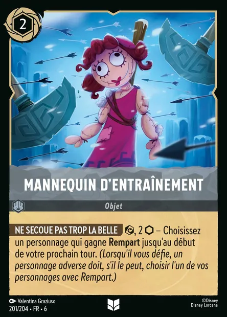 Mannequin d'entraînement, carte Disney Lorcana CH6-201 — extension La Mer Azurite