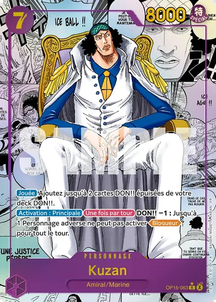 Kuzan, carte One Piece OP16-063 — extension L'HEURE DE LA BATAILLE DÉCISIVE