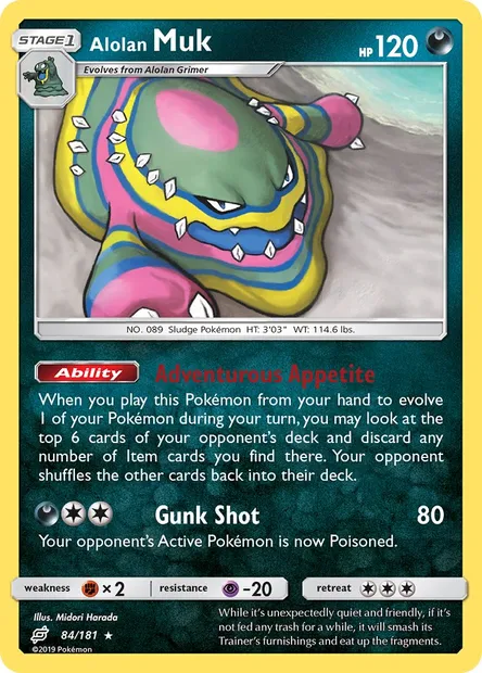 Alolan Muk, Pokémon card TEU 84 — Team Up set