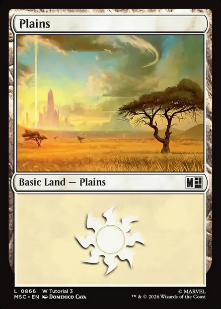 Plains, Magic card MSC 866 — Marvel Super Heroes Commander set