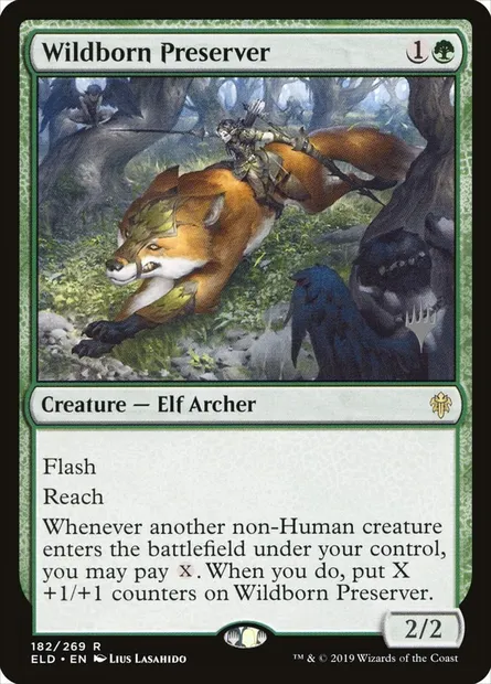 Wildborn Preserver, Magic card PELD 182p — Throne of Eldraine Promos set