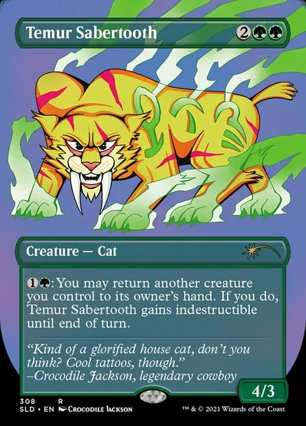 Smilodon temurien, carte Magic SLD 308 — extension Secret Lair Drop