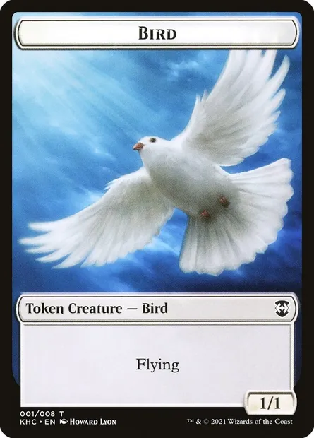 Bird, carte Magic TKHC 1 — extension Kaldheim Commander Tokens