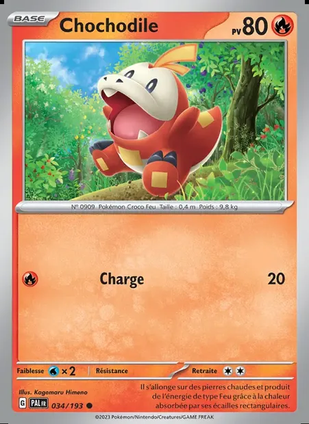 Chochodile, carte Pokémon PAL 034 — extension Évolutions à Paldea