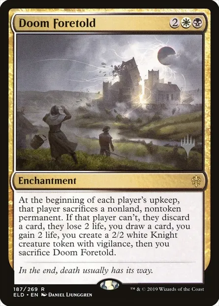 Doom Foretold, Magic card PELD 187p — Throne of Eldraine Promos set