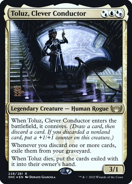 Toluz, Clever Conductor, Magic card PSNC 228s — Streets of New Capenna Promos set