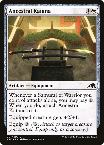 Ancestral Katana, Magic card NEO 1 — Kamigawa: Neon Dynasty set