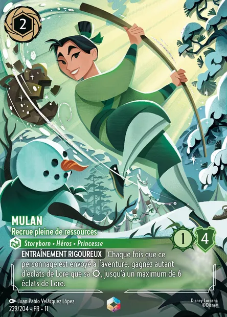 Mulan - Recrue pleine de ressources, carte Disney Lorcana CH11-229 — extension Givresort