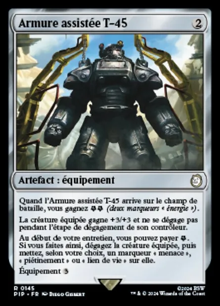 Armure assistée T-45, carte Magic PIP 145 — extension Fallout