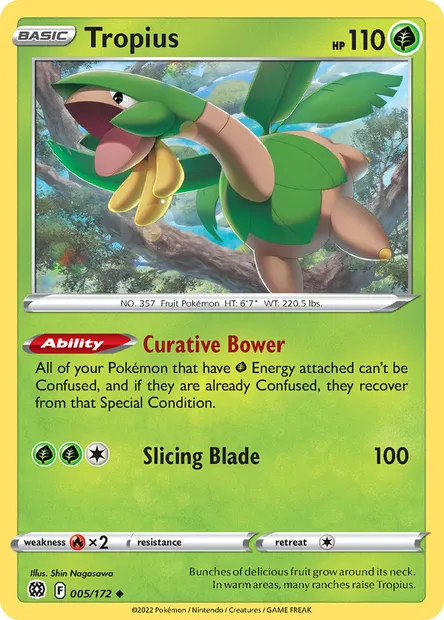 Tropius, Pokémon card BRS 005 — Brilliant Stars set