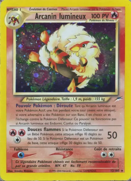 Arcanin lumineux, carte Pokémon NDE 12 — extension Neo Destiny