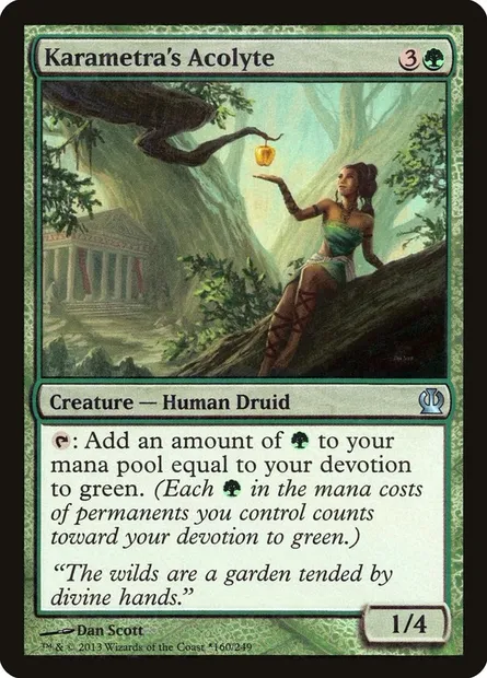 Acolyte de Karametra, carte Magic PTHS 160 — extension Theros Promos