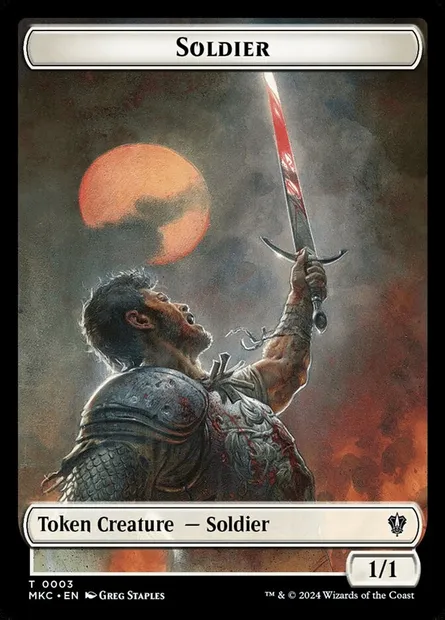 Soldier, carte Magic TMKC 3 — extension Murders at Karlov Manor Commander Tokens