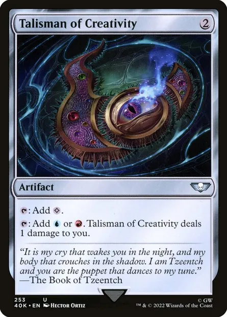 Talisman de créativité, carte Magic 40K 253 — extension Warhammer 40,000 Commander