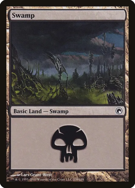 Swamp, Magic card SOM 239 — Scars of Mirrodin set