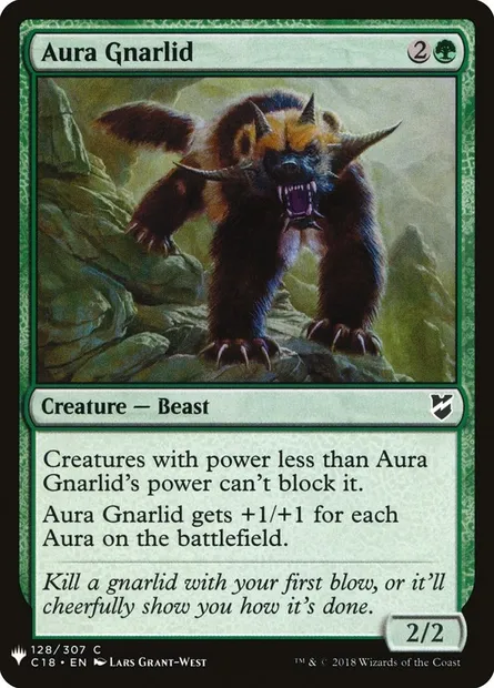 Gnarlide d'aura, carte Magic PLST C18-128 — extension The List
