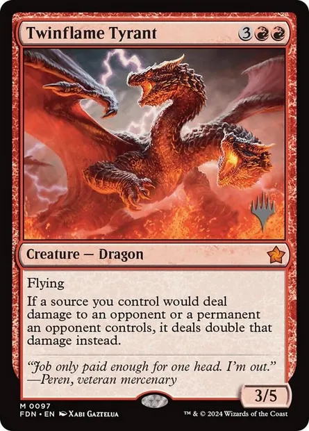 Twinflame Tyrant, Magic card PFDN 97p — Foundations Promos set