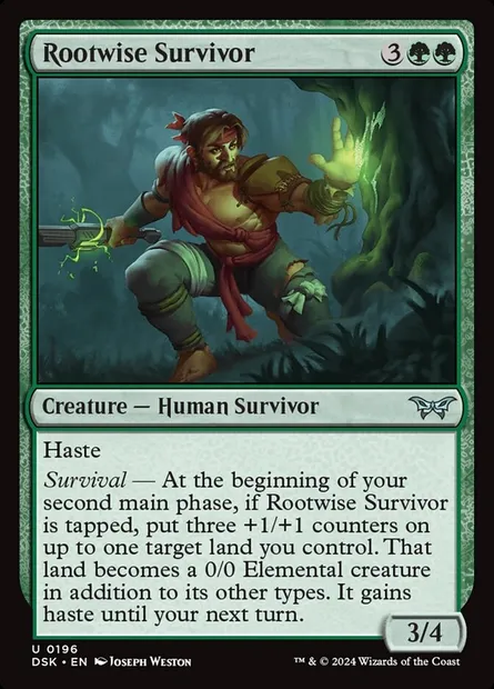 Rootwise Survivor, Magic card DSK 196 — Duskmourn: House of Horror set
