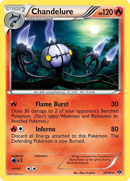 Chandelure, Pokémon card NXD 20 — Next Destinies set