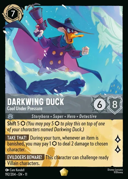 Darkwing Duck - Cool Under Pressure, Disney Lorcana card CH11-192 — Winterspell set