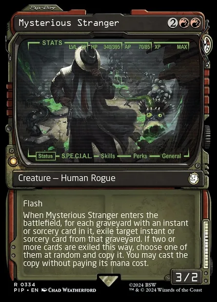 Mysterious Stranger, Magic card PIP 334 — Fallout set