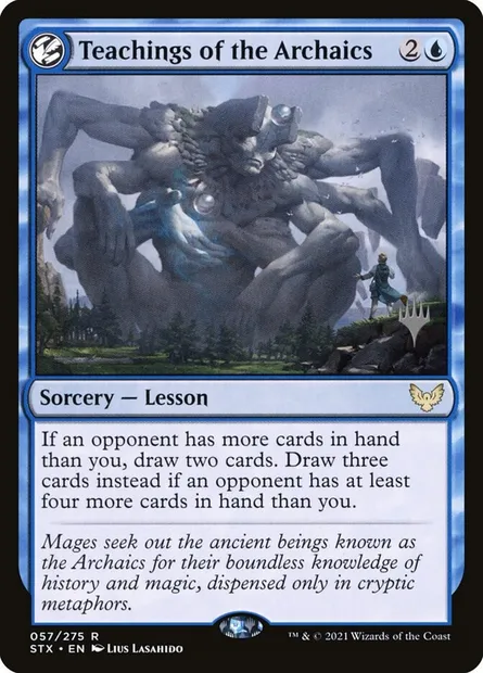 Enseignements des Archaïques, carte Magic PSTX 57p — extension Strixhaven: School of Mages Promos