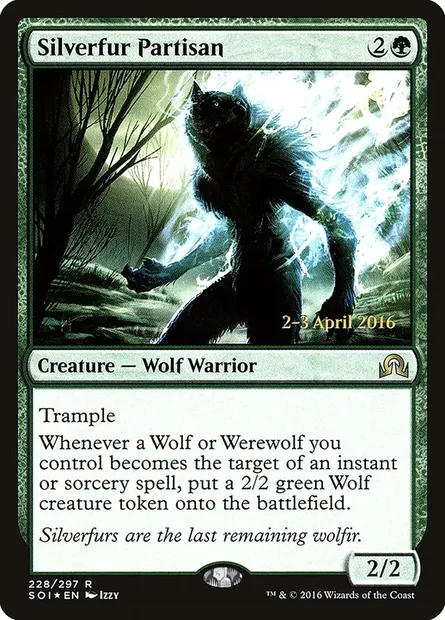 Silverfur Partisan, Magic card PSOI 228s — Shadows over Innistrad Promos set