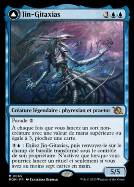 Jin-Gitaxias // La Grande Synthèse, carte Magic MOM 65 — extension L'invasion des machines