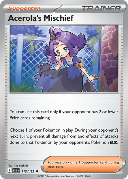 Acerola's Mischief, Pokémon card MEG 113 — Mega Evolution set