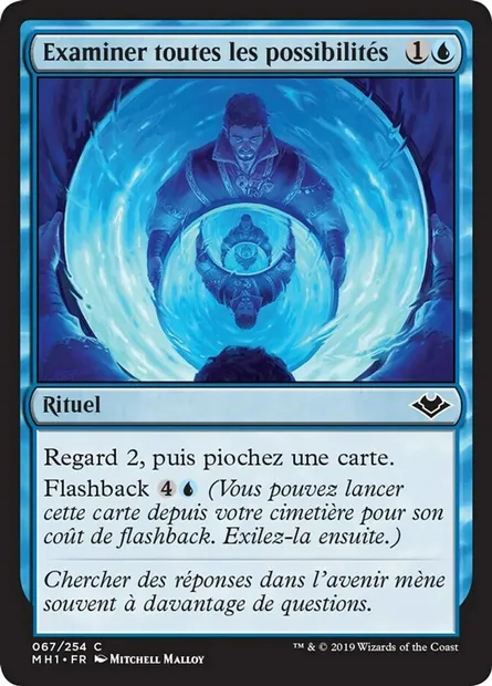 Examiner toutes les possibilités, carte Magic MH1 67 — extension Horizons du Modern