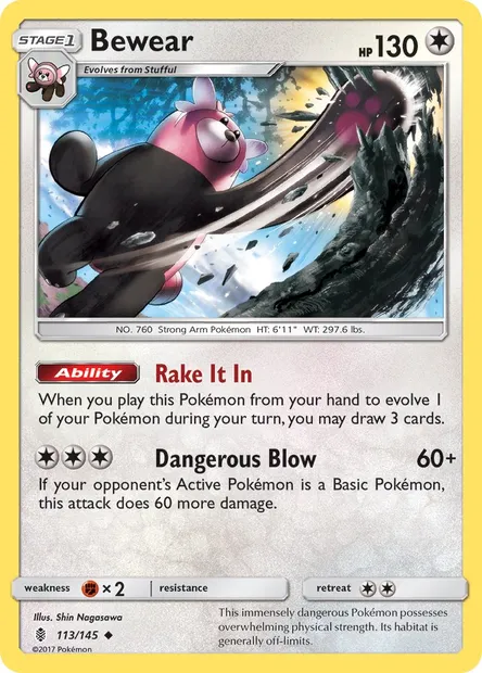 Bewear, Pokémon card GRI 113 — Guardians Rising set