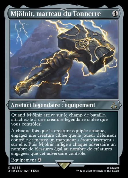 Mjölnir, marteau du Tonnerre, carte Magic ACR 258 — extension Assassin's Creed