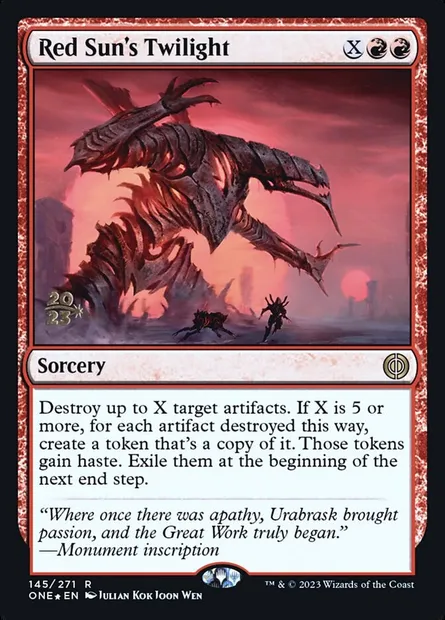 Red Sun's Twilight, Magic card PONE 145s — Phyrexia: All Will Be One Promos set