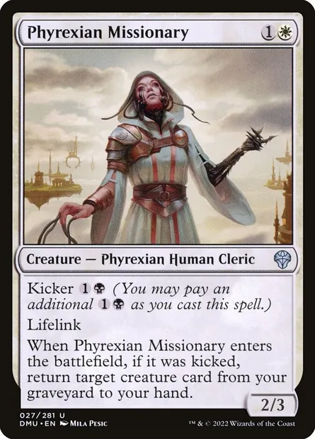 Phyrexian Missionary, Magic card DMU 27 — Dominaria United set