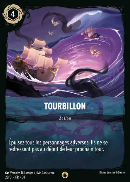 Tourbillon, carte Disney Lorcana Q1-028 — extension Quête des Illumineurs - Menace des profondeurs