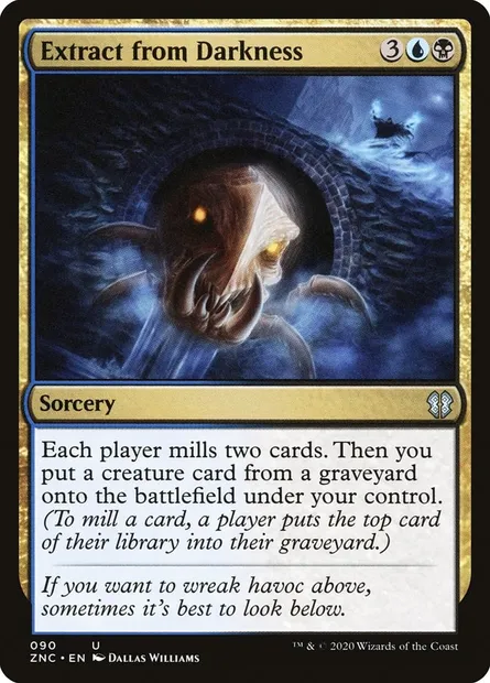 Extract from Darkness, Magic card ZNC 90 — Zendikar Rising Commander set