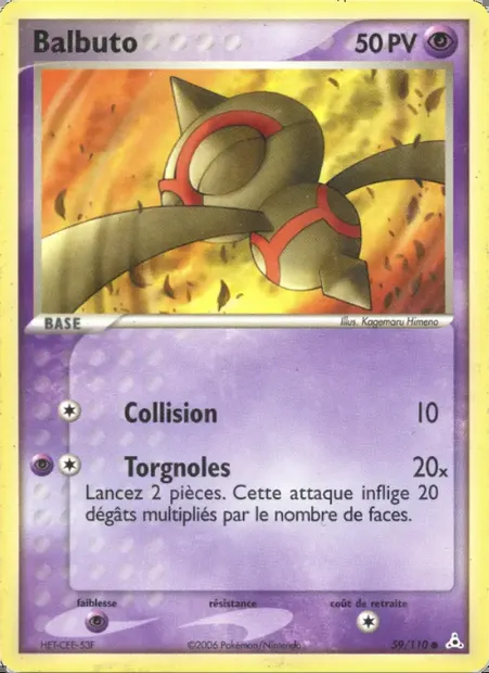 Balbuto, carte Pokémon HP 59 — extension EX Fantômes Holon